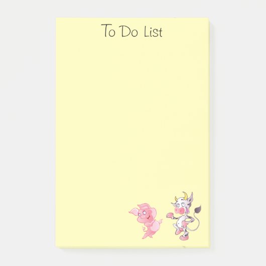 Pig n' Bull Farm Life Post-it®ノート4 x 6 ポストイット (正面)
