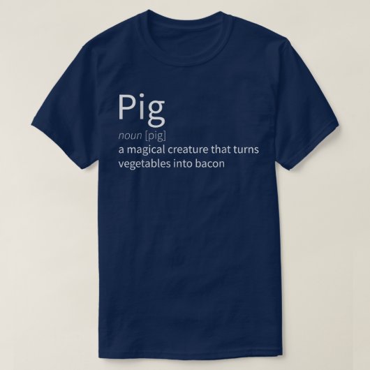 Pig Noun A Magical Creature Barbeque Grilling BBQ  Tシャツ (デザイン正面)