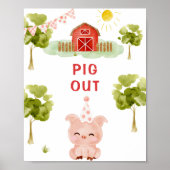 Pig out poster. Farm animals birthday ポスター (正面)