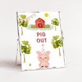 Pig out poster. Farm animals birthday ポスター