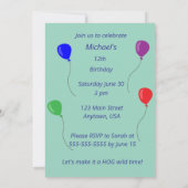 Pig Party Invitation – Mud Fun & Balloons 招待状 (裏面)