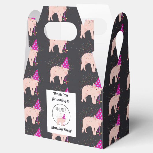 Pig Partying – 動物のパーティー フェイバーボックス (オープン)