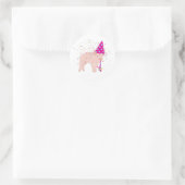 Pig Partying – 動物のパーティー ラウンドシール (バッグ)