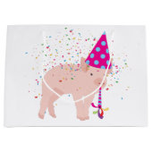 Pig Partying – 動物のパーティー ラージペーパーバッグ (正面)