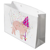 Pig Partying – 動物のパーティー ラージペーパーバッグ (裏面アングル)