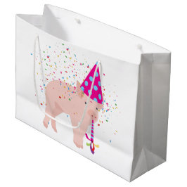 Pig Partying – 動物のパーティー ラージペーパーバッグ