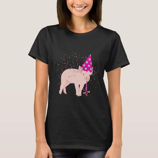 Pig Partying – 動物のパーティー Tシャツ (正面)