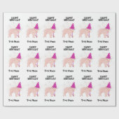 Pig Partying – 誕生日パーティーの動物の名前 ラッピングペーパー (フラット)