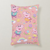 Pig Pattern Throw Pillow | Kawaii Cartoon Animal  アクセントクッション (正面(垂直))