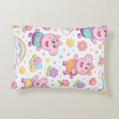 Pig Pattern Throw Pillow | Kawaii Cartoon Animal  アクセントクッション (裏面)