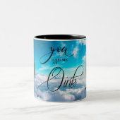 Pig PHOTO Memorial Sky悔やみや弔慰Oinkで私を見た ツートーンマグカップ (中央)