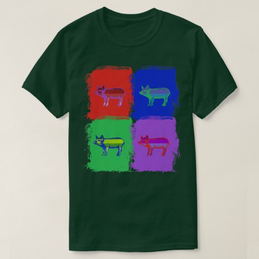pig pigs Pop art Premium  Tシャツ (デザイン正面)
