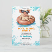 Pig Pool and bbq Party Invitation 招待状 (スタンド正面)