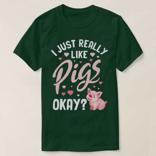 Pig Pork Piggy Piglet Boar Swine Hog Piglets Pink Tシャツ (デザイン正面)