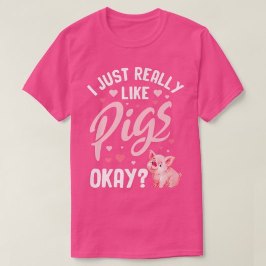Pig Pork Piggy Piglet Boar Swine Hog Piglets Pink  Tシャツ (デザイン正面)
