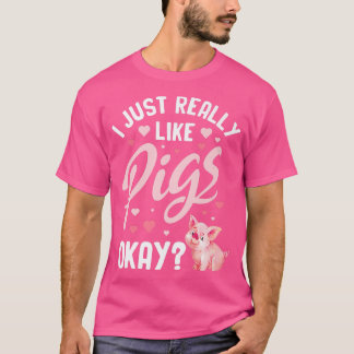 Pig Pork Piggy Piglet Boar Swine Hog Piglets Pink  Tシャツ