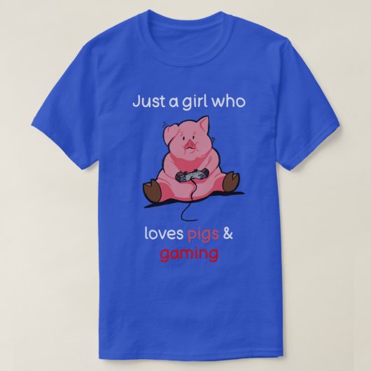 Pig Shirt Funny Gaming Girls Video Gamer Pig Lover Tシャツ (デザイン正面)