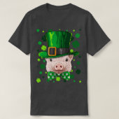 Pig St Patricks Day Animal Leprechaun Hat Shamrock Tシャツ (デザイン正面)