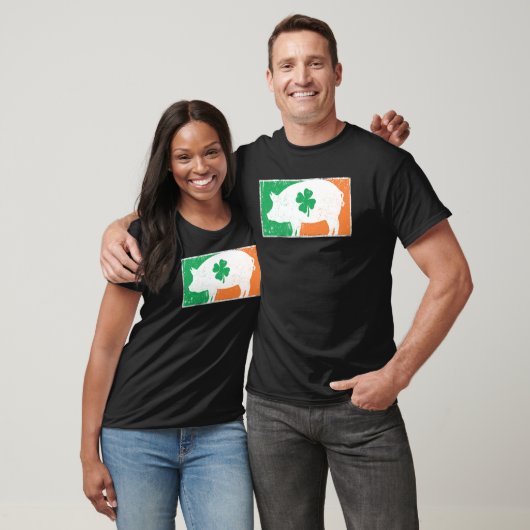 Pig St Patrick's Day Irish Flag C Distressed Tシャツ (ユニセックス)