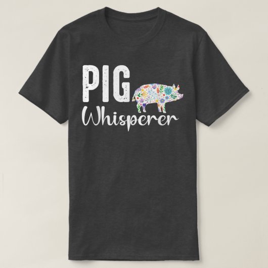 Pig whisperer Farmer t shirt and Funny BBQ Piggy L Tシャツ (デザイン正面)