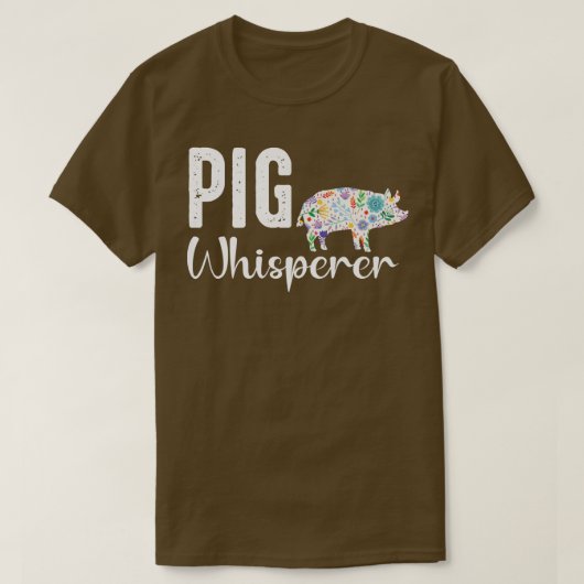 Pig whisperer Farmer t shirt and Funny BBQ Piggy L Tシャツ (デザイン正面)