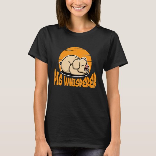 Pig Whisperer, Hog Lover, Cute Farmer, Funny Anima Tシャツ (正面)