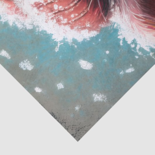 Pig Winter Hat Scarf Chalk-Pastel Decoupage 薄葉紙 (詳細)