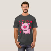 Pigacorn Unicorn Pig Lovers Valentines Tシャツ (正面フル)