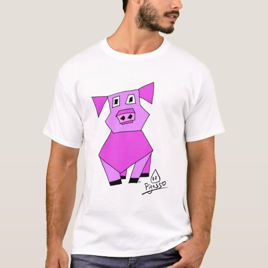 Pigasso: ブタのTシャツ Tシャツ (正面)