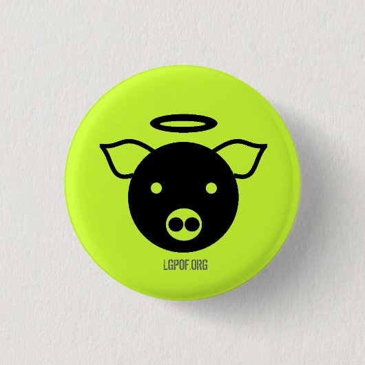 PiGcassoの芸術の展示物-豚のような天使 缶バッジ (正面)