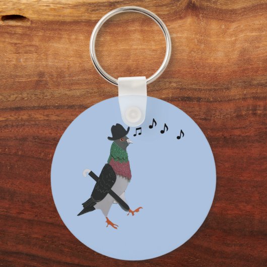 Pigeon About Town Funny キーホルダー (正面)