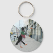 Pigeon About Town Funny Keychain キーホルダー (裏面)
