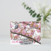 Pigeon Bird Eiffel Save The Date Tower Postcard ポストカード (スタンド正面)