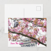 Pigeon Bird Eiffel Save The Date Tower Postcard ポストカード (正面/裏面)