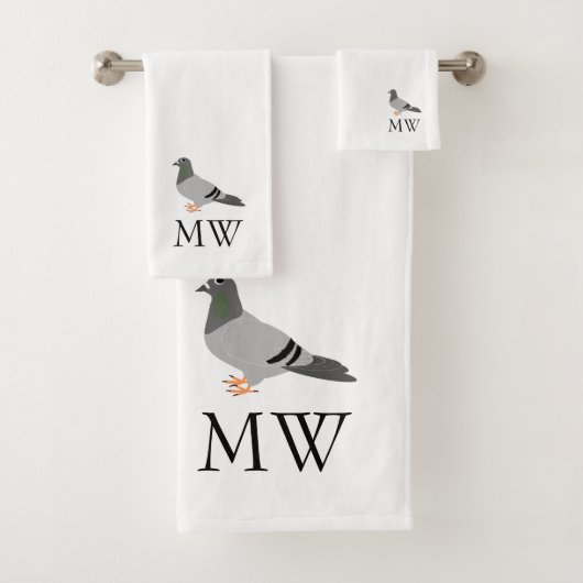 Pigeon Design Monogrammed バスタオルセット (インサイチュ)