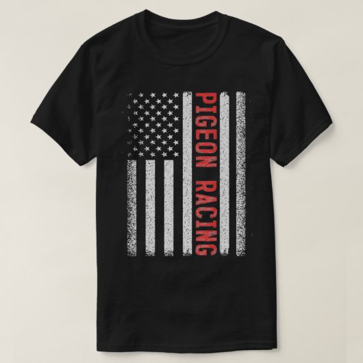 Pigeon Racing American Flag July Breeder Tシャツ (デザイン正面)