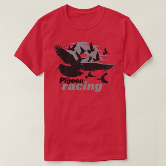 Pigeon Racing Art Bird Racersx27 Design Gift Tシャツ (デザイン正面)