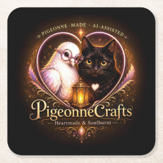 PigeonneCrafts ハートメイド スクエアペーパーコースター