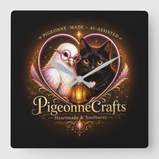 PigeonneCrafts ハートメイド スクエア壁時計