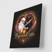 PigeonneCrafts ハートメイド スクエア壁時計 (傾斜)