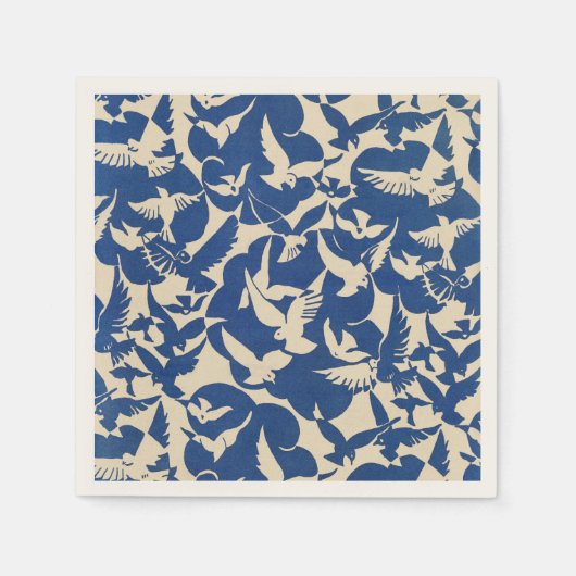 Pigeons in white and blue Rijksmuseum Amsterdam スタンダードカクテルナプキン (正面)
