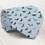 Pigeons Neck Tie ネクタイ<br><div class="desc">A fun pigeon pattern on a blue background. Perfect for bird fanciers,  pigeon racers or anyone else who loves these characterful creatures.  Original art by Nic Squirrell.</div>