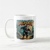Pigfoot Illustration – Pig Bigfoot Funny Scary コーヒーマグカップ (左)