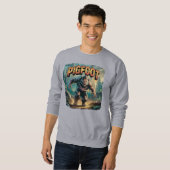 Pigfoot Illustration – Pig Bigfoot Funny Scary スウェットシャツ (正面フル)