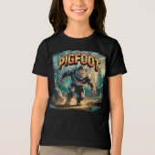 Pigfoot Illustration – Pig Bigfoot Funny Scary トライブレンドＴシャツ (正面)