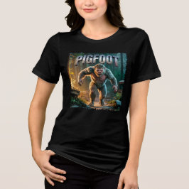 Pigfoot Photographic – Pig Bigfoot Funny Scary トライブレンドＴシャツ