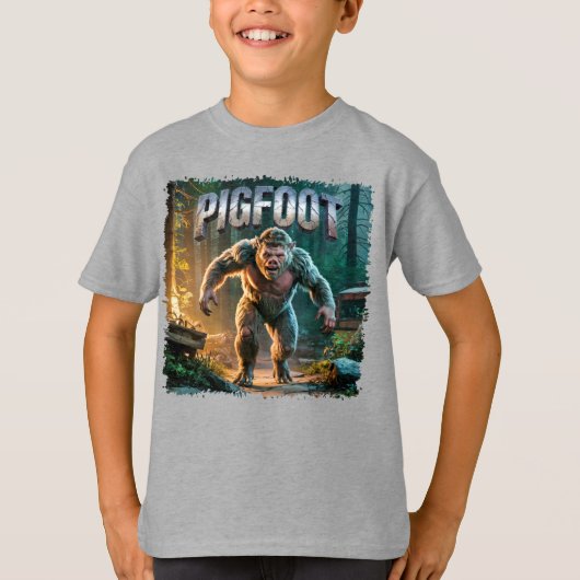 Pigfoot Photographic – Pig Bigfoot Funny Scary Tシャツ (正面)