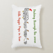 Piggieの子犬と雪を通って紛砕 アクセントクッション (正面(垂直))