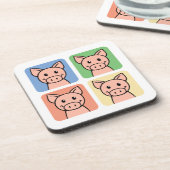 Piggieの豚のようなブタを笑わせる漫画の切り貼り芸術! コースター (左側)