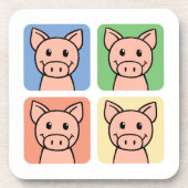 Piggieの豚のようなブタを笑わせる漫画の切り貼り芸術! コースター (正面)